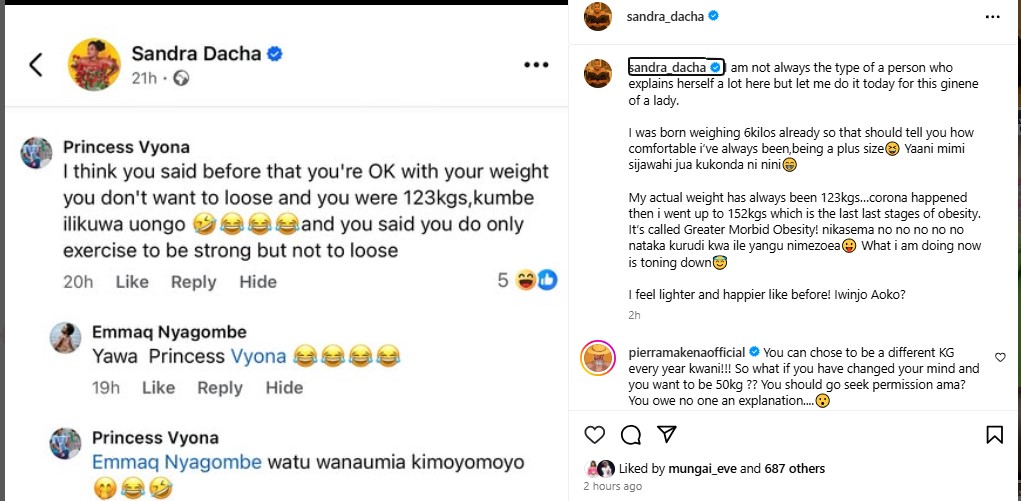 Sandra Dacha fires back after fan questions weight‑loss switch