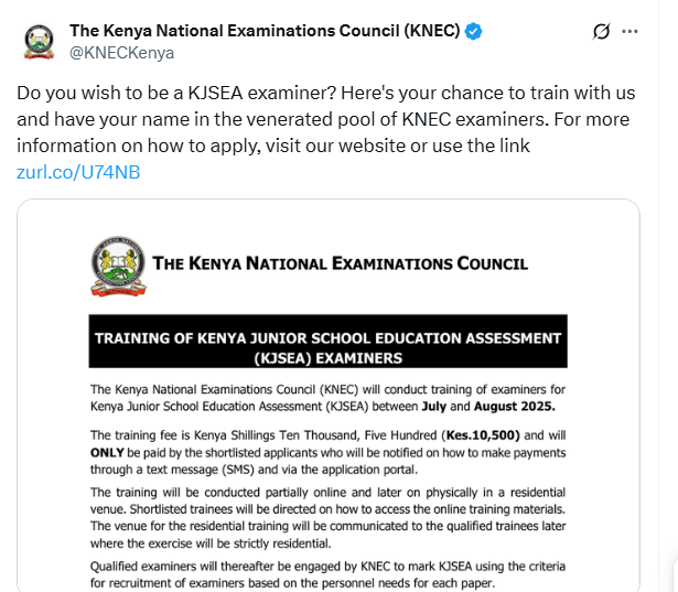 Statement by KNEC. PHOTO/ A screengrab by K24 Digital.