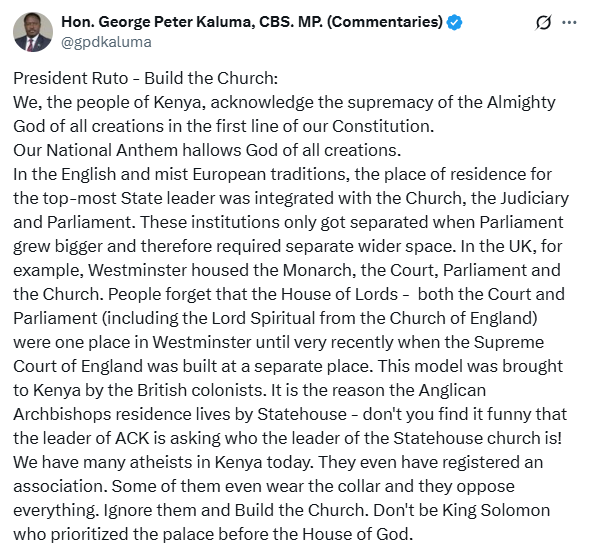 Statement by Kaluma. PHOTO/ A screengrab by K24 Digital