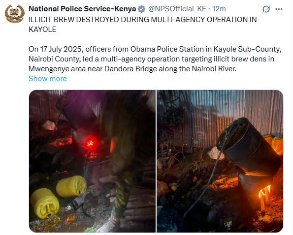 Statement posted on X by NPS. PHOTO/Screengrab by K24 Digital