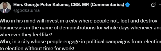 A post by Kaluma. PHOTO//screengrab by K24 digital from X by @gpdkaluma