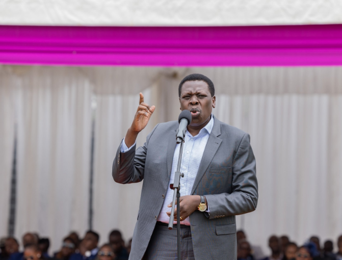Democratic Action Party of Kenya (DAP-K) leader Eugene Wamalwa speaking at a past address. PHOTO/@EugeneLWamalwa/X