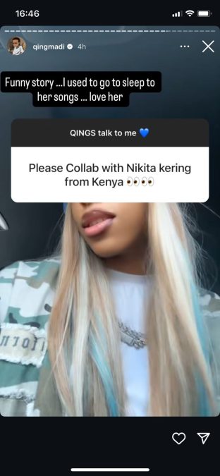 A post shared by Qing Madi on her Instagram page. PHOTO/Screengrab by K24 Digital from @qingmadi