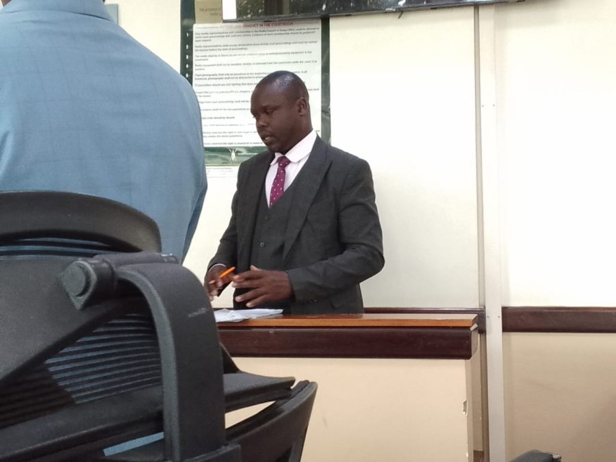 Chief Inspector Kiptoo Kisorio when he appeared before Milimani Anti-Corruption Principal Magistrate Charles Ondieki on Thursday, July 17, 2025.PHOTO/Zipporah Ngwatu