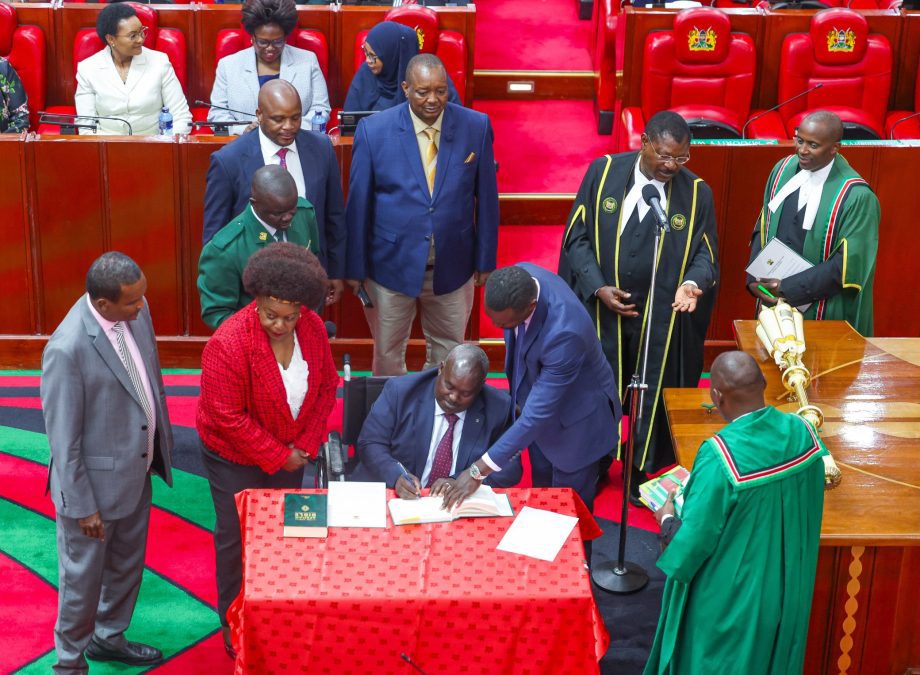 Harold, when he took his oath on Tuesday, July 29, 2025. PHOTO/@NAssemblyKE/X