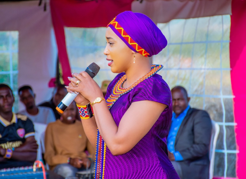 Nominated Senator Hezena Lemaletian speaks during a past function. PHOTO/https://web.facebook.com/hezenalemaletian