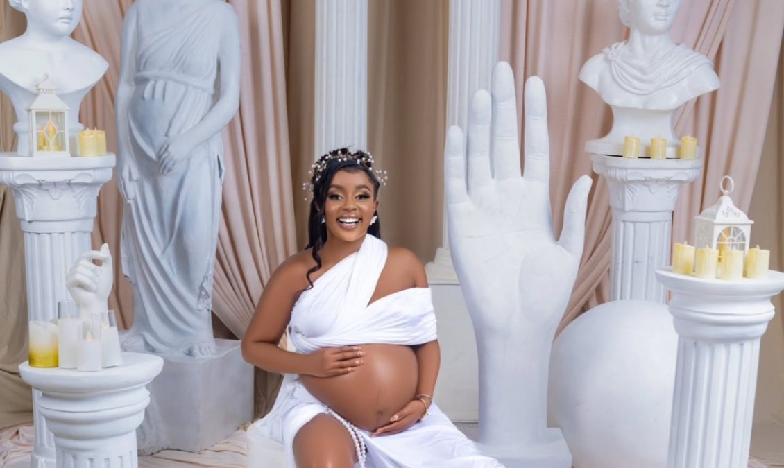Nadia Mukami during her bump shoot. PHOTO/@Nadiamukami/Instagram
