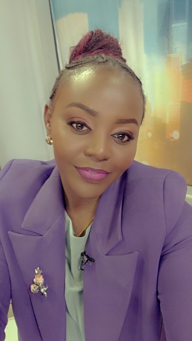 DCP youth leader Wanjiku Thiga takes a selfie at K24 TV studios on Tuesday, August 12, 2025. PHOTO/https://www.facebook.com/wanjikuwathiga
