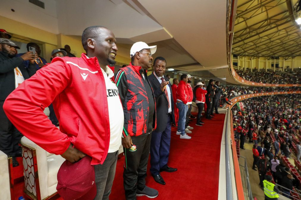 Moses Wetang'ula, watching Harambee Stars' match against Angola on Thursday, August 8,2025. PHOTO/https://www.facebook.com/SpeakerMosesMasikaWetangula