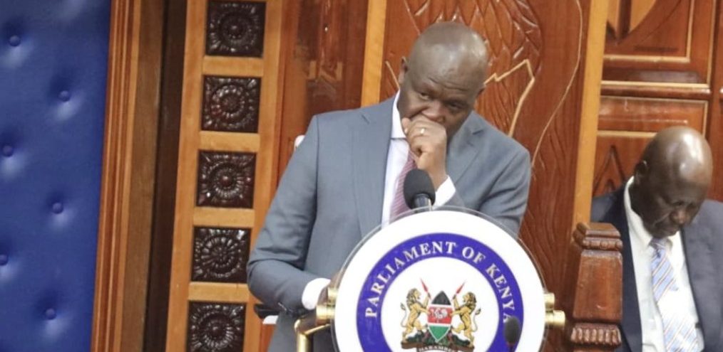 Kericho Governor Eric Mutai on the floor of the Senate. PHOTO/Screengrab by K24 Digital.