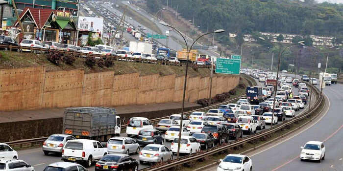 Traffic buildup on a section of Thika Road. Image used for illustration. PHOTO/@tonykamutu/X