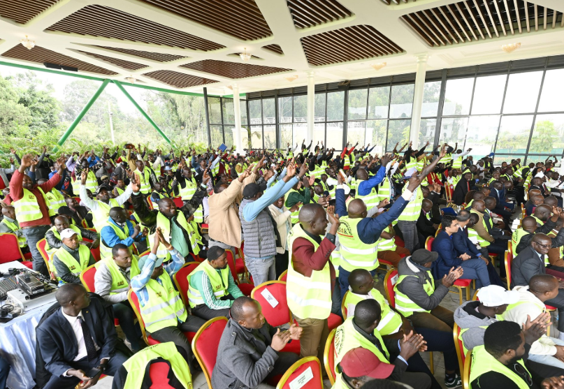 Boda Boda officials hosted by President William Ruto at State House, Nairobi, on Thursday, August 7, 2025. PHOTO/@WilliamsRuto/X