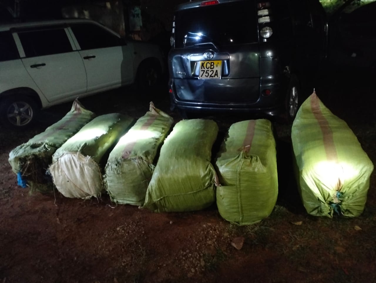 Kisii drug bust: DCI intercepts Toyota Sienta, recovers 5 gunny bags of bhang