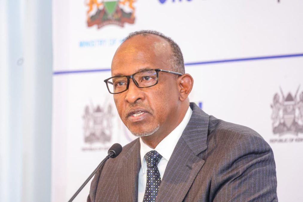 Minisrty of Health Cabinet Secretary Aden Duale speaking in Nairobi. PHOTO/@HonAdenDuale/X