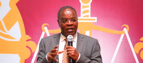 EACC boss David Oginde gestures as he delivers a speech. PHOTO/Screengrab by K24 Digital