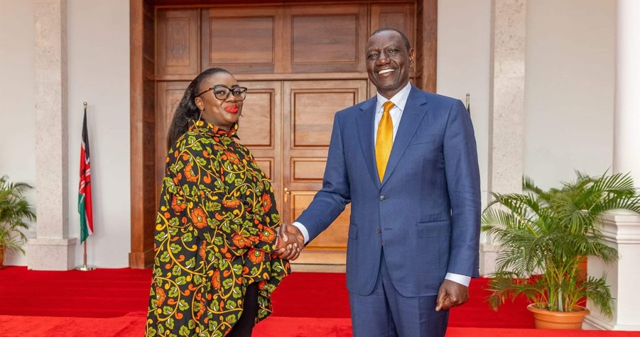 President William Ruto and former nominated senator Gloria Orwoba. PHOTO/@WilliamsRuto/X
