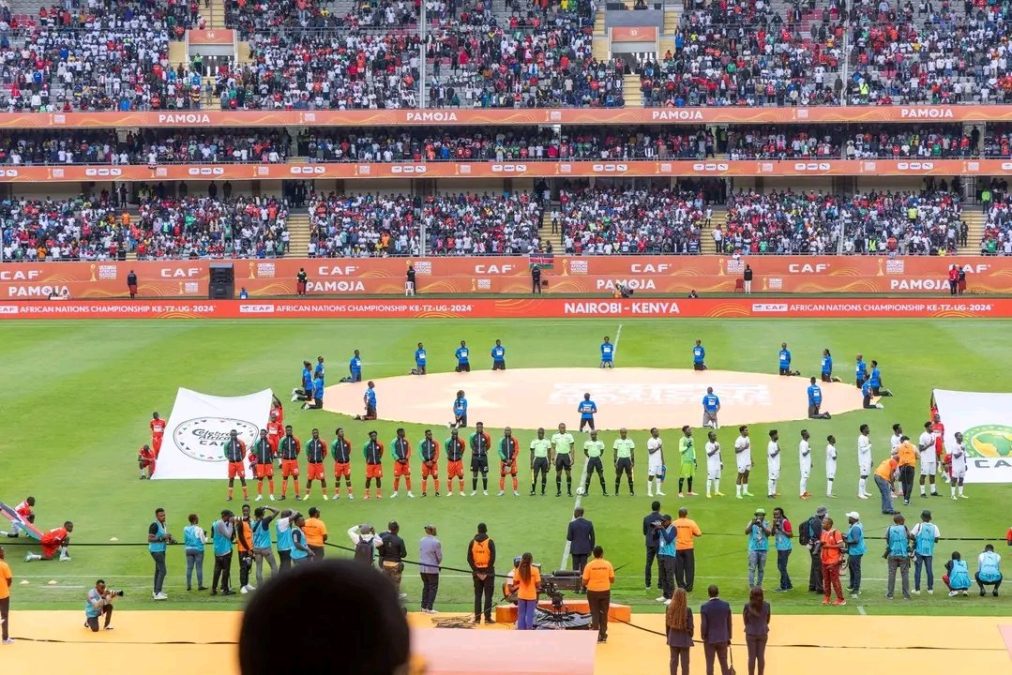 Harambee Stars pose for a team photo before kickoff against DR Congo at Nyayo Stadium on Sunday, 3 August 2025. PHOTO/@Muoria_Dr/X