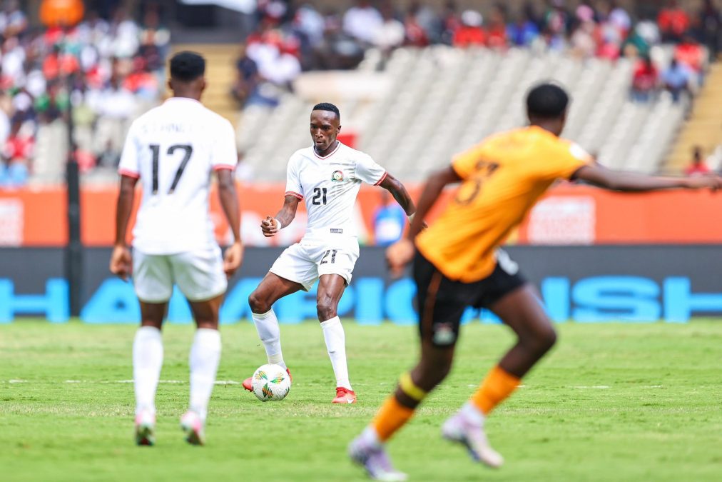 Harambee Stars players in action in match against Zambia on Sunday August 17, 2025. PHOTO/https://web.facebook.com/williamsamoei