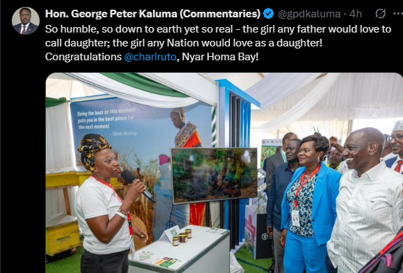 A post shared by Peter Kaluma on his X account. PHOTO/Screengrab by K24 Digital from @gpdkaluma