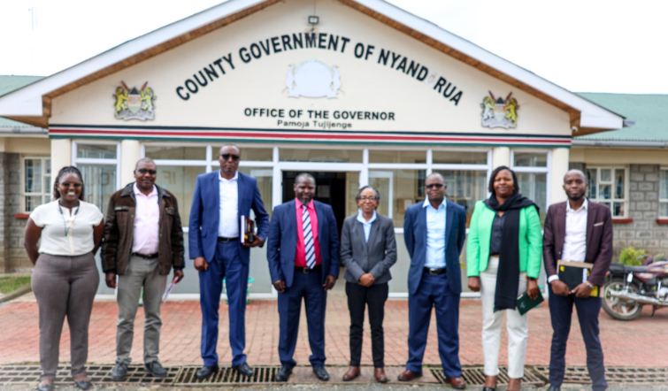 KeNHA team, led by Eng. Julia Ondeyo, Deputy Director, Public Private Partnership, and Nyandarua County Government officials on August 28, 2025.
