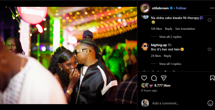A post shared by Otile Brown on his Instagram page. PHOTO/Screengrab by K24 Digital from @otilebrown
