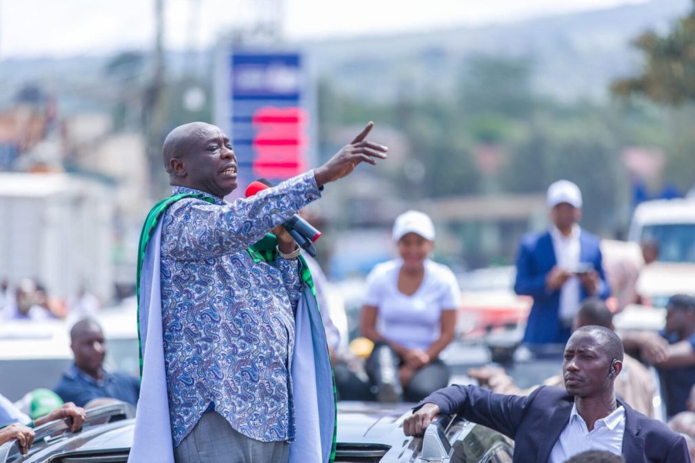 DCP boss Rigathi Gachagua speaks during a past rally in Mt Kenya region. PHOTO/Screengrab by K24 Digital.