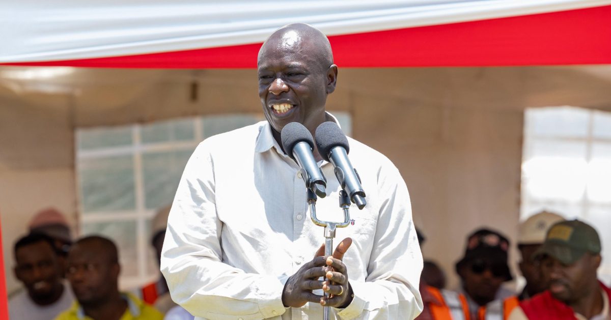 DCP boss Rigathi Gachagua speaks during an event at Moi Sports Stadium in Embu County on September 28, 2025. PHOTO/Screengrab by K24 Digital.