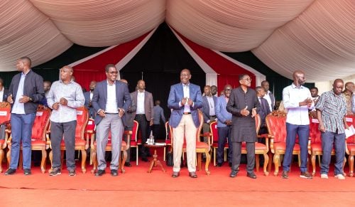President William Ruto and other leaders attending a church service at ACK Cathedral, Siaya County: PHOTO/facebook.com/williamsamoei
