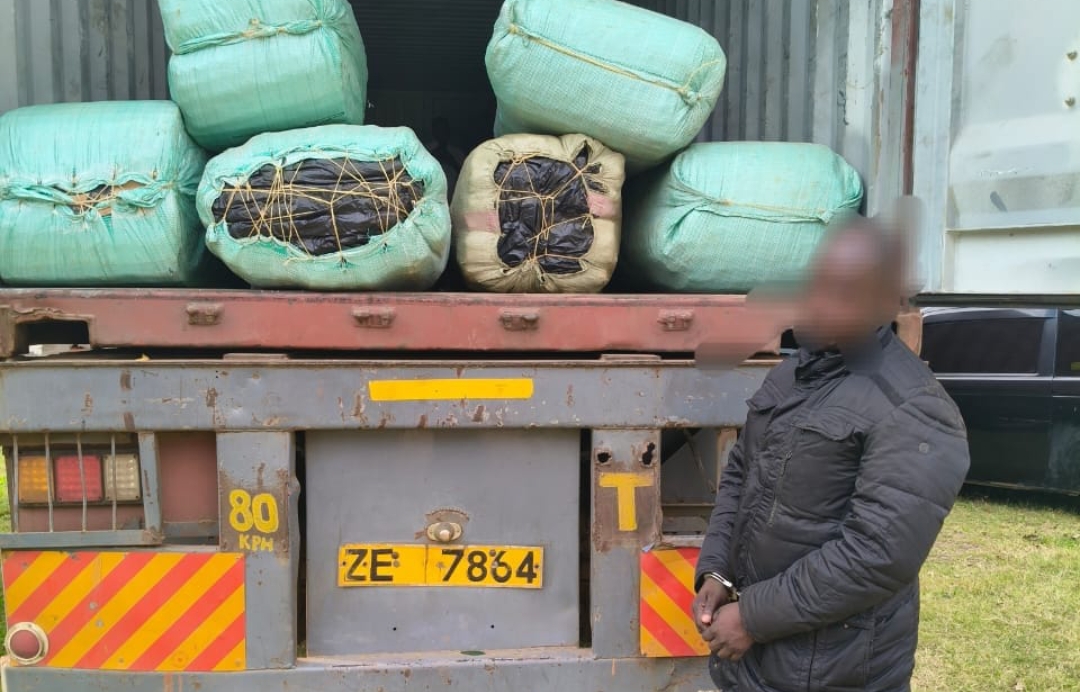 Police nab truck driver with 6,000 rolls of cannabis in Mariakani