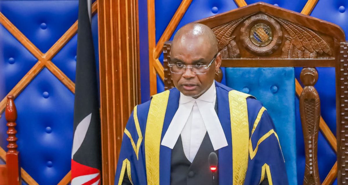 Senate Speaker Amazon Kingi addresses Senators on August 27,2025. PHOTO/https://www.facebook.com/ParliamentKE