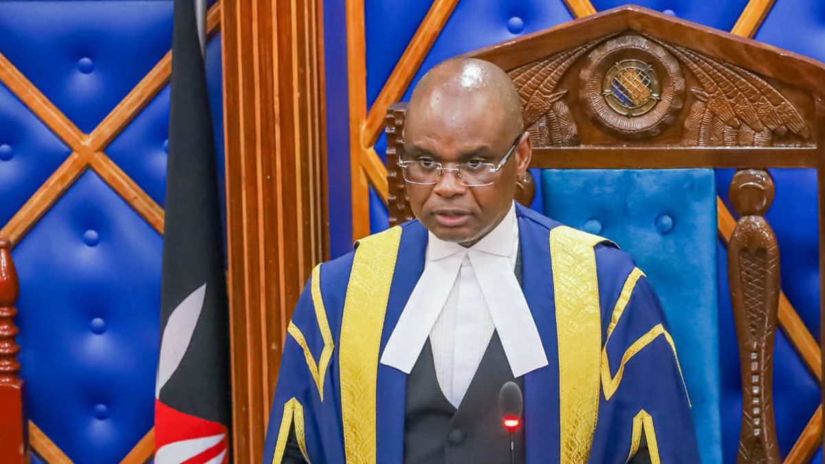 Senate Speaker Amazon Kingi addresses Senators on August 27,2025. PHOTO/https://www.facebook.com/ParliamentKE