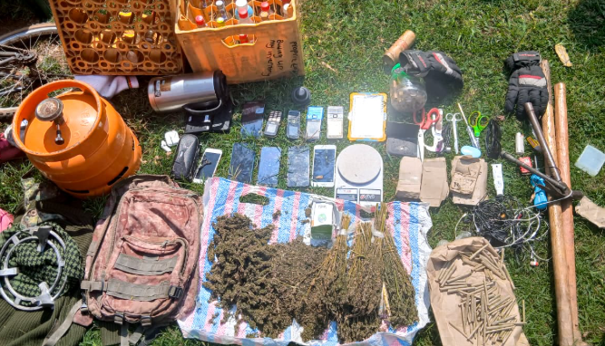 Recovered goods and bhang.