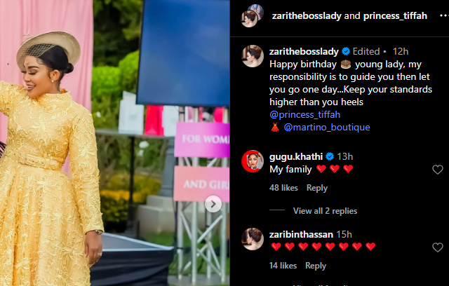 A post shared by Zari Hassan on her Instagram. PHOTO/Screengrab by K24 Digital from @zarithebosslady