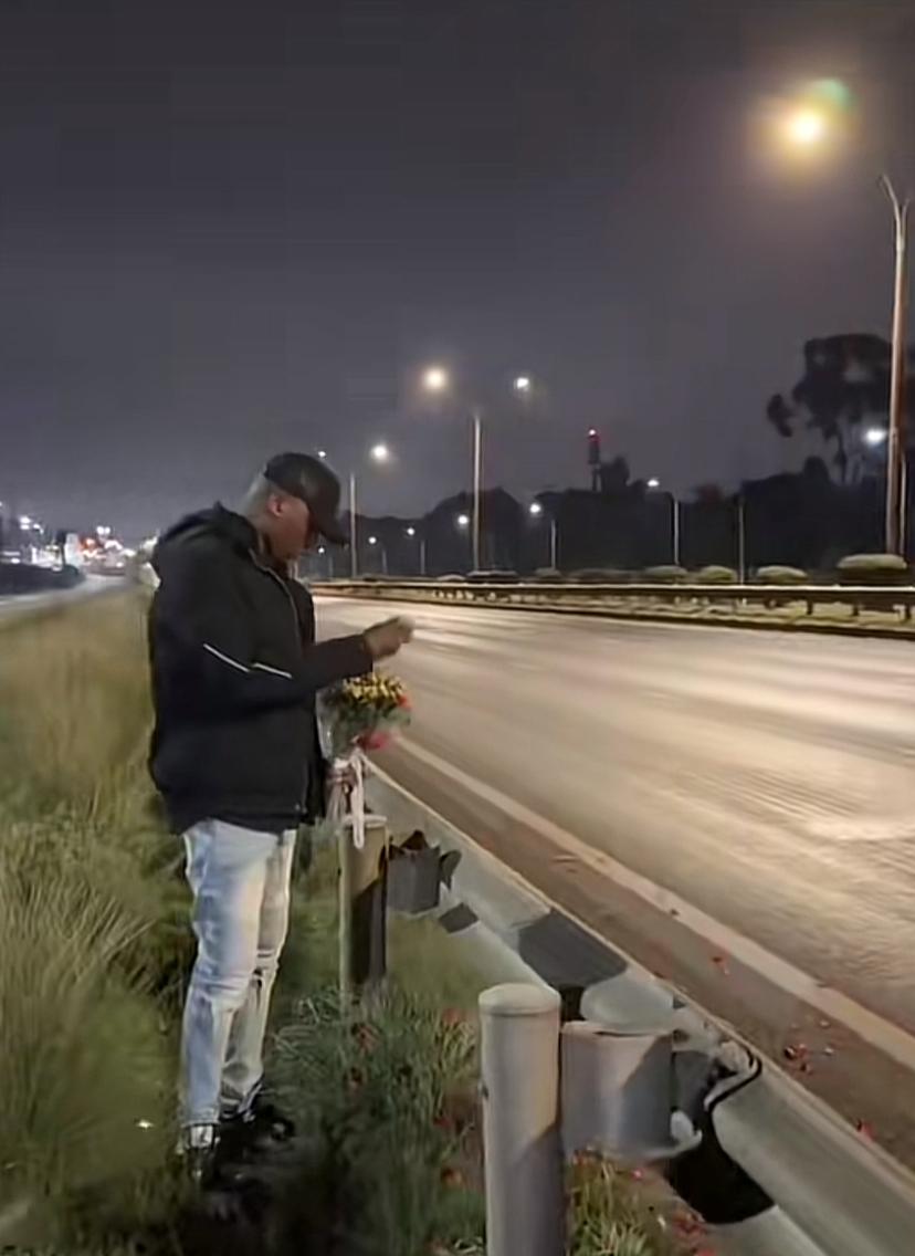 Baba Talisha sprinkles roses at Thika Road spot where wife died