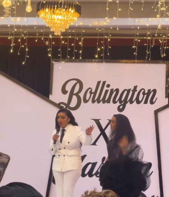 Cashmeer and her sister speaking at the event which turned out not to be a wedding. PHOTO/Screengrab by K24 Digital of Instagram video by @kay_sayyid