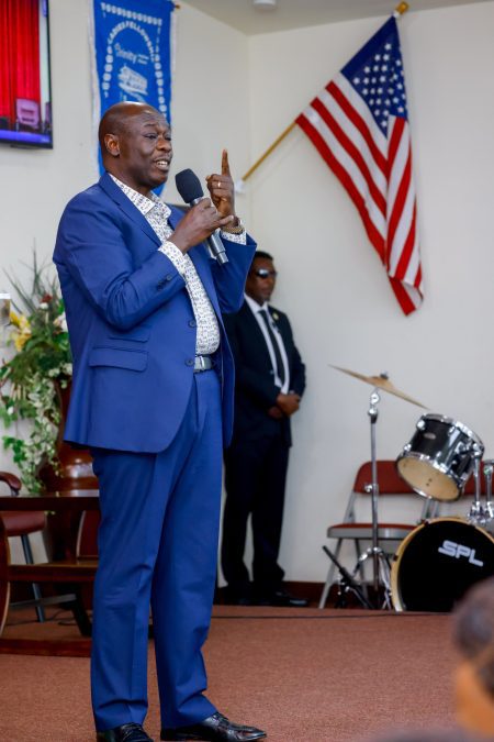 Former DP Rigathi Gachagua gestures during a past engagement with Kenyans living in the U.S. PHOTO/https://www.facebook.com/DPGachagua