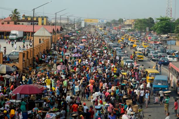 An aerial view of members of the public in a busy town. PHOTO/Pexels