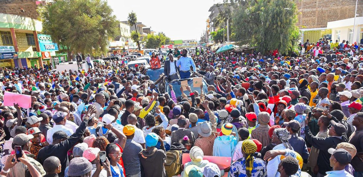 Former DP Rigathi Gachagua during a rally in Nyandarua. PHOTO/@rigathi/X