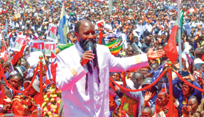 Repentance and Holiness Church leader Prophet David Owuor during a past sermon. PHOTO/https://web.facebook.com/jesusiscomingofficial
