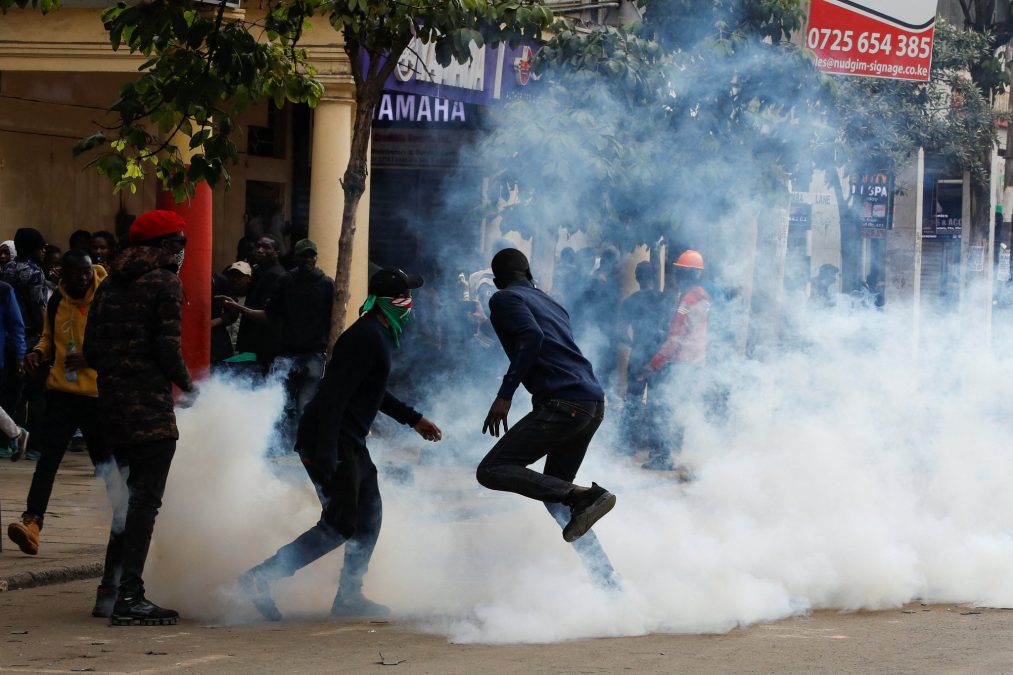 Demonstrators caught in clouds of tear gas during Gen Z-led protests in downtown Nairobi on Wednesday, June 25, 2025. Image is used for illustration. PHOTO/@channelafrica1/X