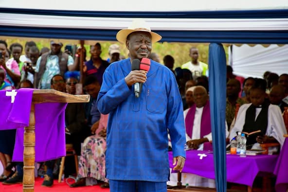 ODM party leader Raila Odinga addressing supporters during a public rally in Siaya on Saturday, August 9, 2025.PHOTO/https://www.facebook.com/share/19bdSJSnDH/