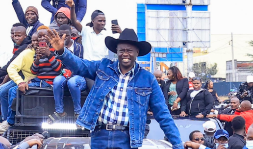 DCP Party leader Rigathi Gachagua acknowledges his supporters after returning from the USA on August 21, 2025. PHOTO/@rigathi/X