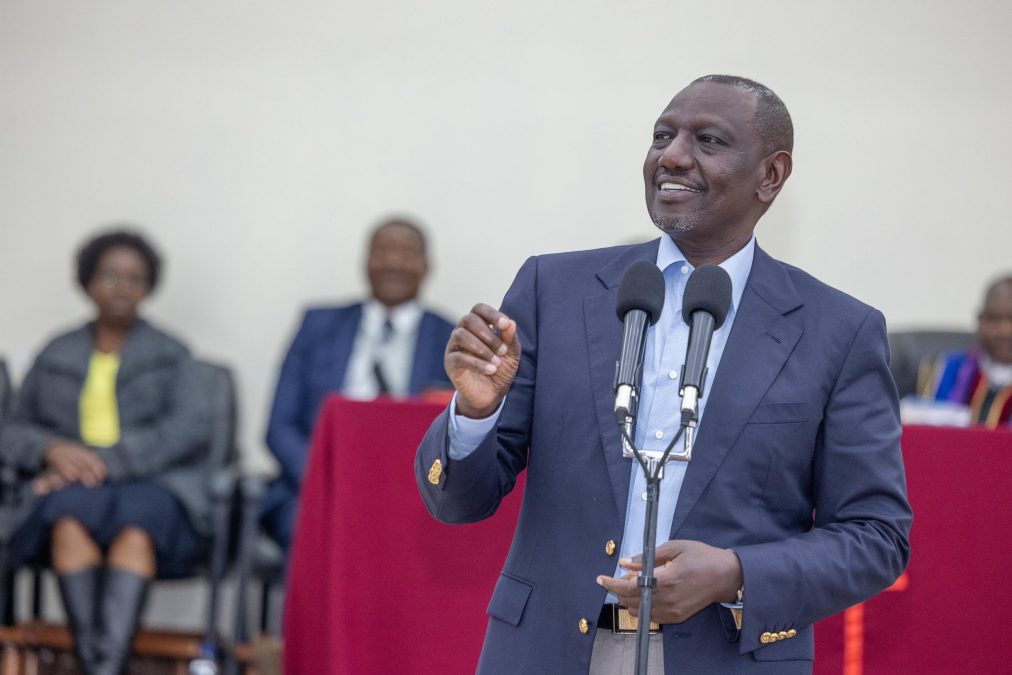 Ruto addressing congregants during a Sunday service at PCEA Joshua Matenjwa Memorial Church in Limuru, Kiambu County, on August 10, 2025. PHOTO/https://www.facebook.com/share/14JVTXu4PwJ/