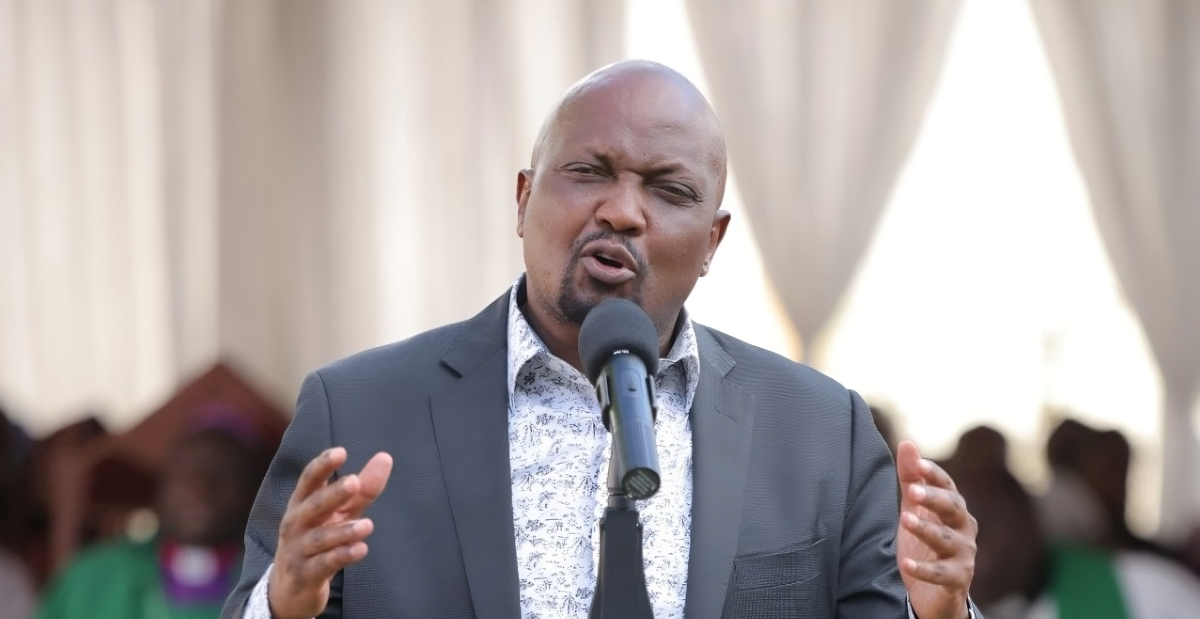 Former Trade CS Moses Kuria speaks during a past function. PHOTO/Screengrab by K24 Digital.