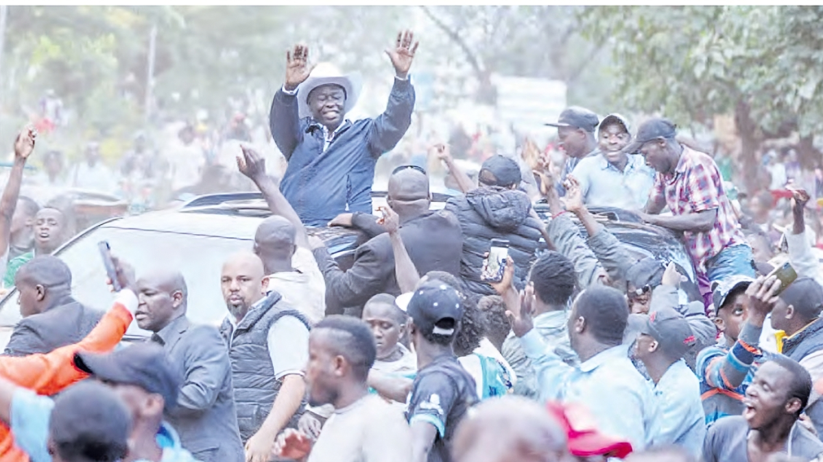 Former DP Rigathi Gachagua waves to supporters during a past event. PHOTO/@rigathi/X
