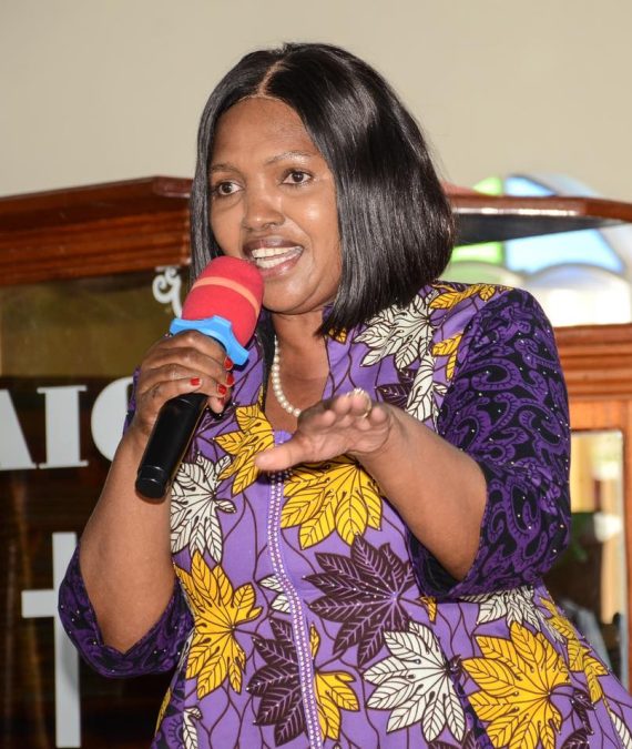 Nakuru Senator Tabitha Kericho speaks during a past event. PHOTO/https://www.facebook.com/TabithaKaranjaKeroche