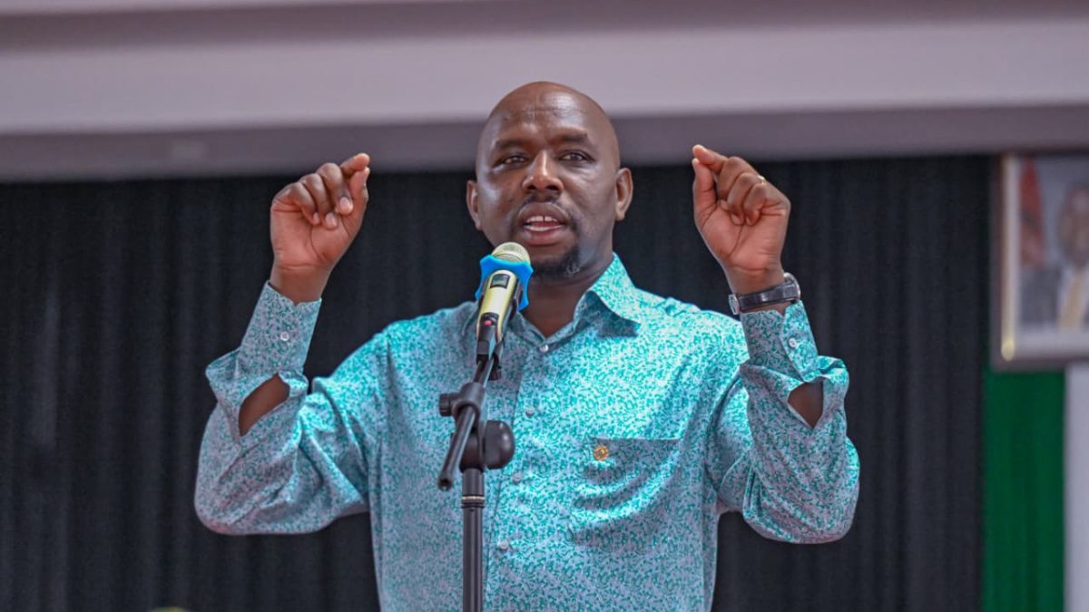 Interior Cabinet Secretary Kipchumba Murkomen at a past address. PHOTO/@kipmurkomen/X