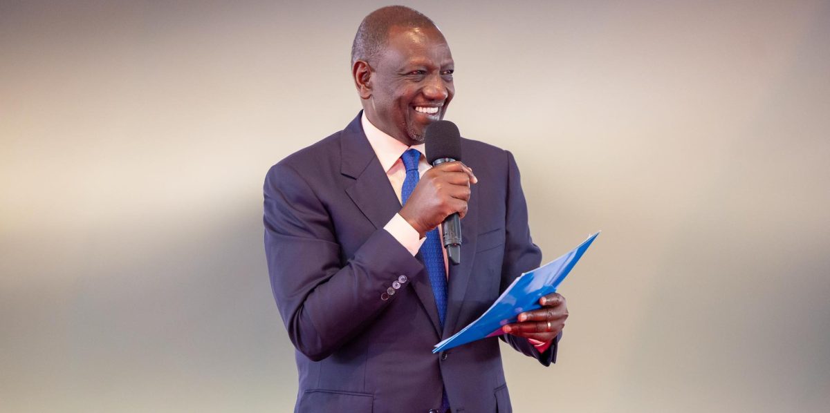 President William Ruto smiles as he hold a blue file during a past event. PHOTO/https://www.facebook.com/williamsamoei