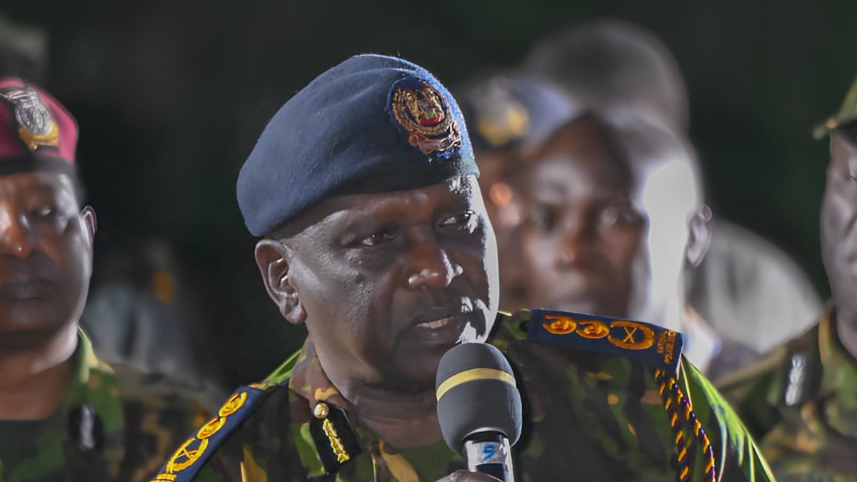 Police IG Douglas Kanja speaks during a public event. PHOTO/https://www.facebook.com/OnesimusKipchumbaMurkomen
