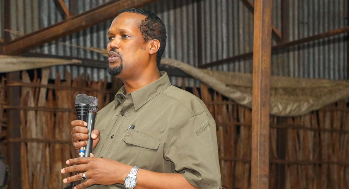 Mandera Senator Ali Roba speaks during a past event. PHOTO/https://www.facebook.com/HEaliiroba